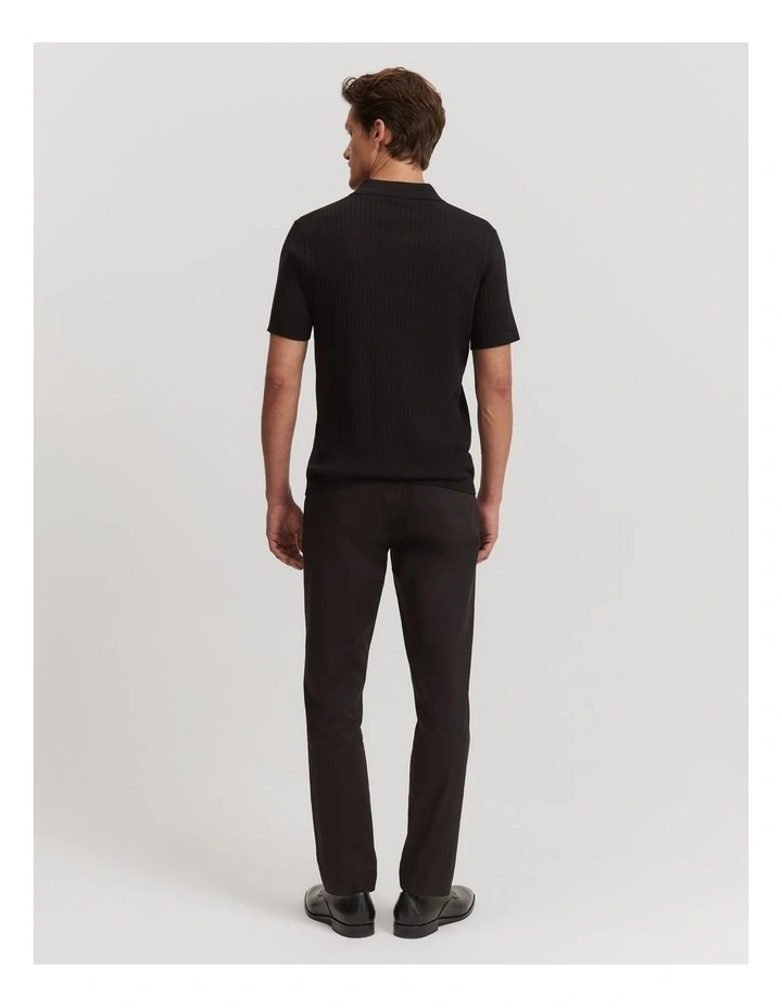Australian Merino Rib Trophy Polo in Black image 4