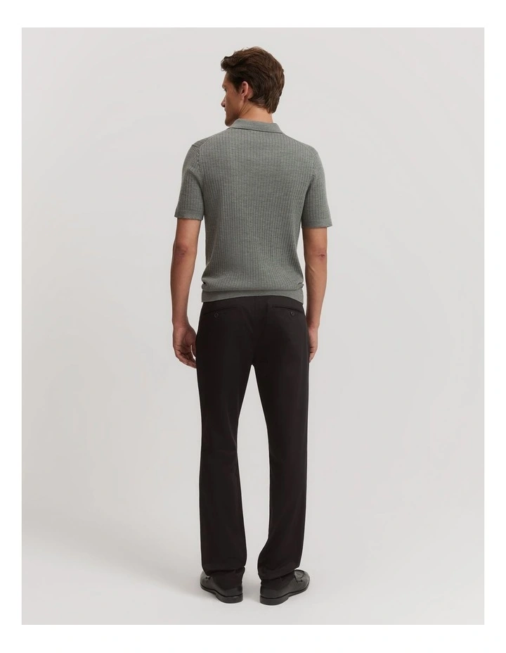 Australian Merino Rib Trophy Polo in Fern Green image 4