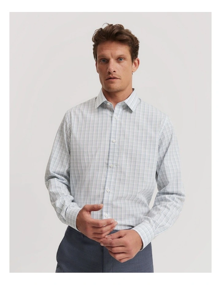 Regular Fit Check Travel Shirt in Blue Multi image 1