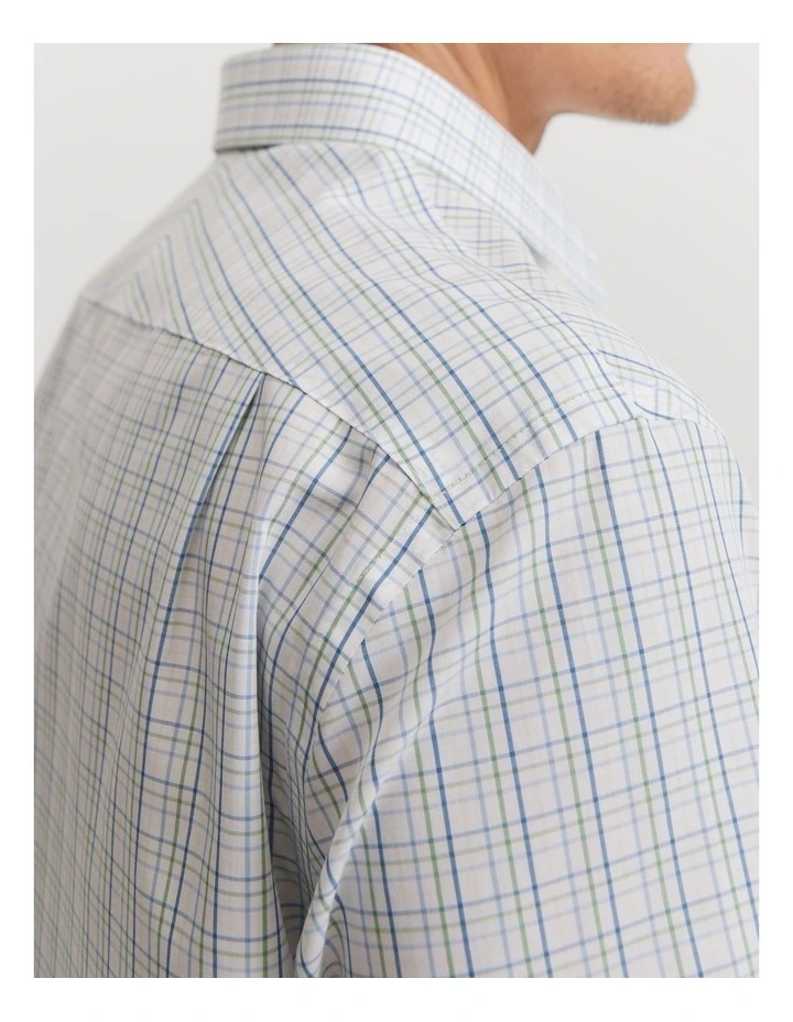 Regular Fit Check Travel Shirt in Blue Multi image 2