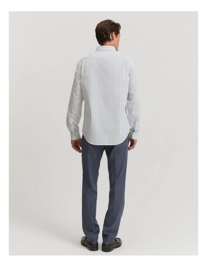 Regular Fit Check Travel Shirt in Blue Multi image 4