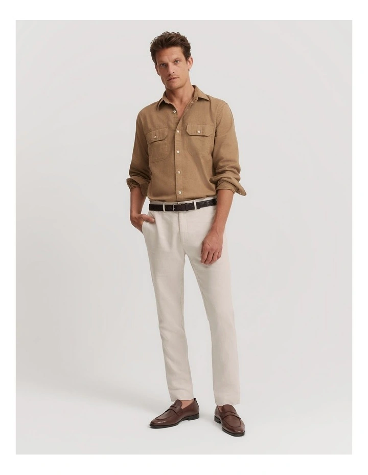 Regular Fit Pocket Shirt in Walnut image 3