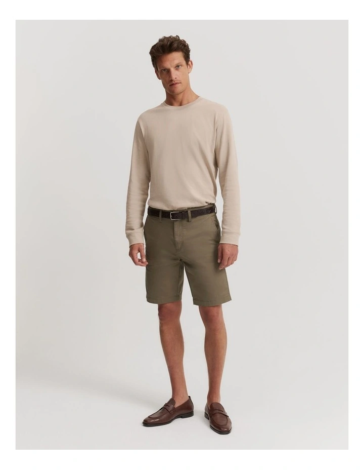 Verified Australian Cotton Stretch Chino Shorts in Slate Green image 3
