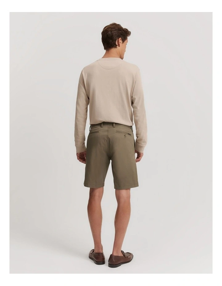 Verified Australian Cotton Stretch Chino Shorts in Slate Green image 4