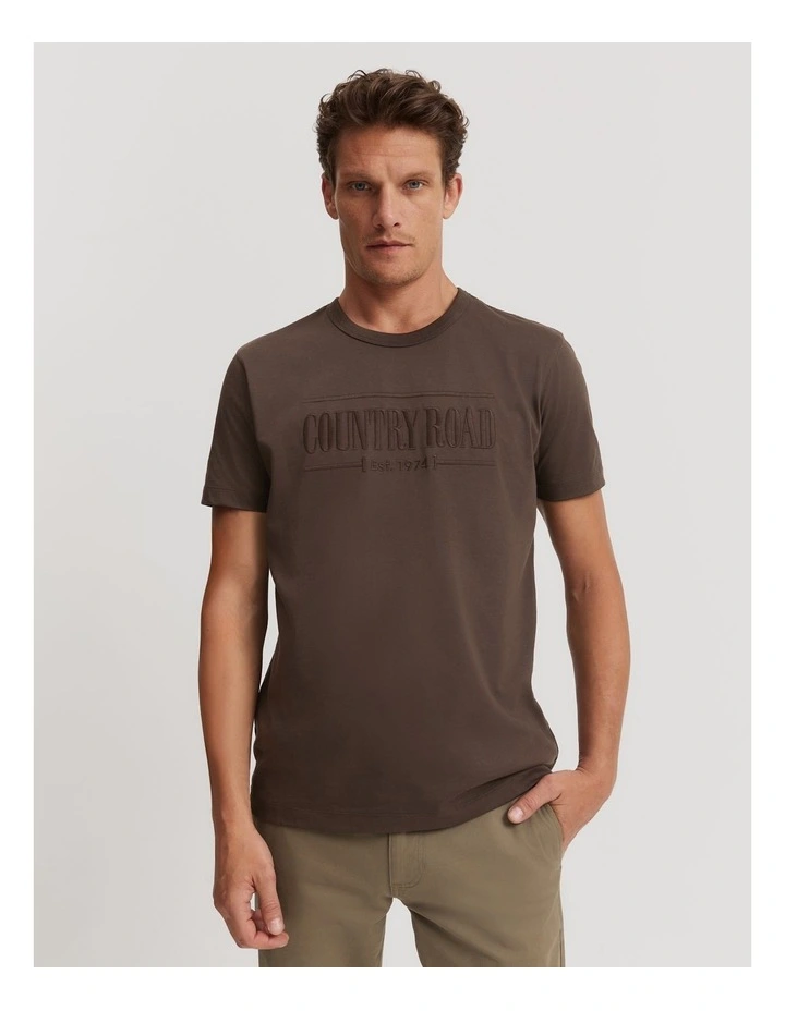 Verified Australian Cotton Heritage T-shirt in Dark Brown image 2