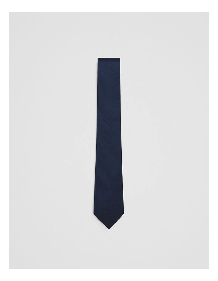 Silk Textured Tie in Navy image 1