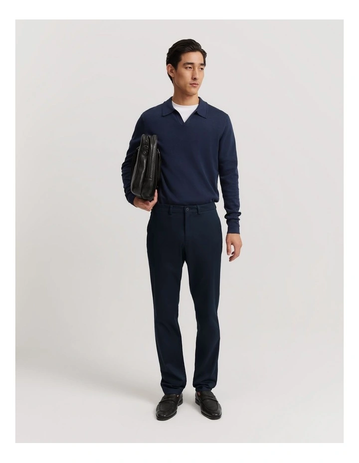 Cotton Silk Trophy Polo in Navy image 1