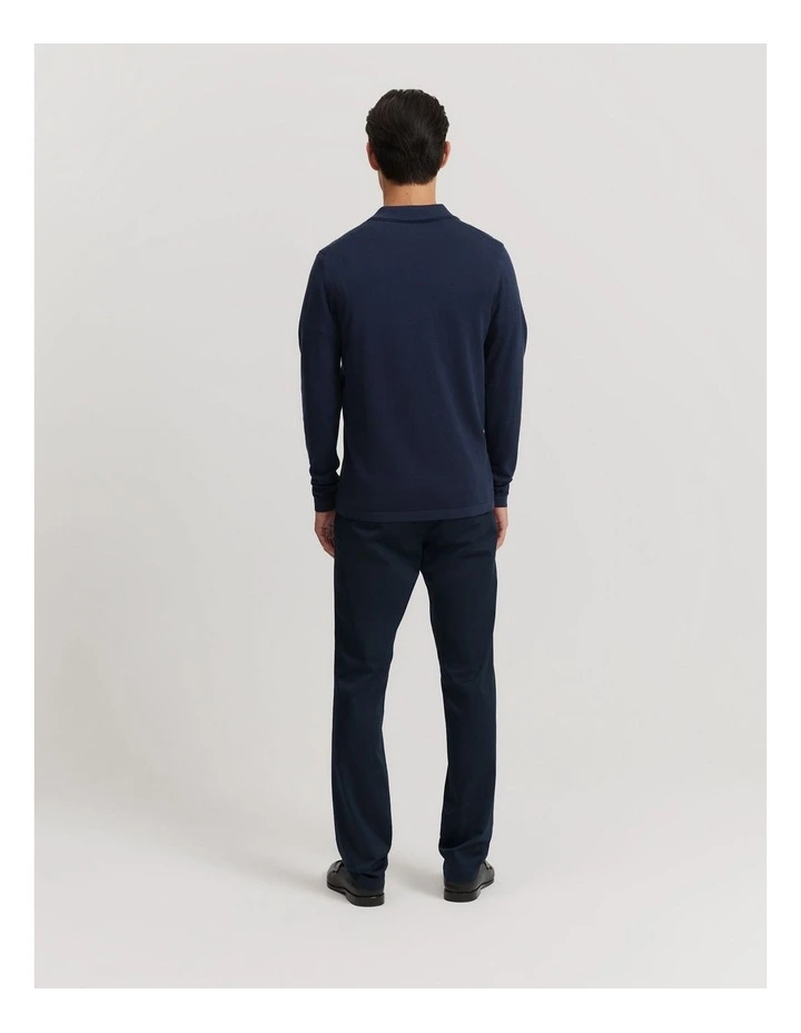 Cotton Silk Trophy Polo in Navy image 4