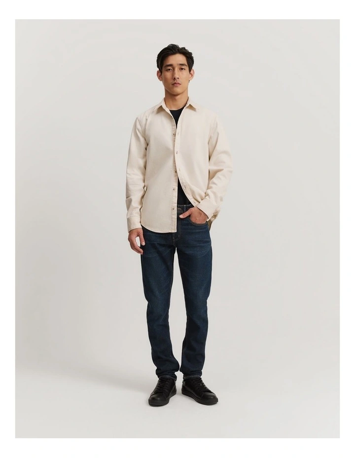 Regular Fit Twill Denim Shirt in Natural image 2