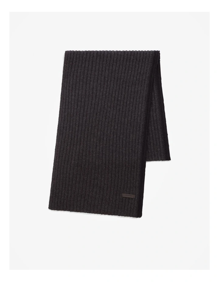 Tipped Rib Scarf in Charcoal image 1