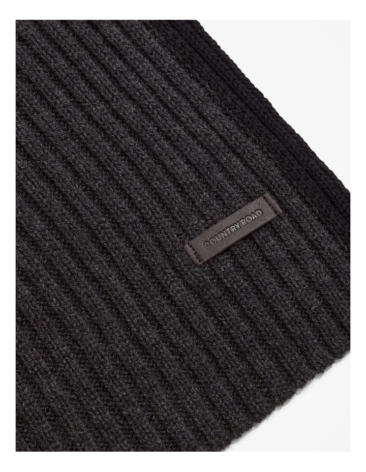 Tipped Rib Scarf in Charcoal image 3