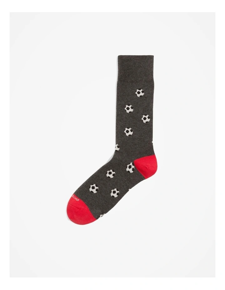 Cotton Blend European Cup Sock in Charcoal image 1