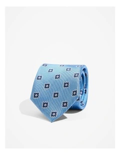 Silk Geometric Tie in Light Blue