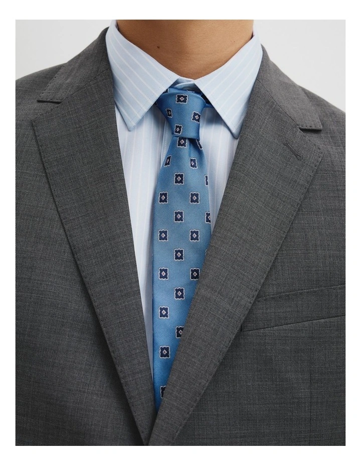 Silk Geometric Tie in Light Blue image 2