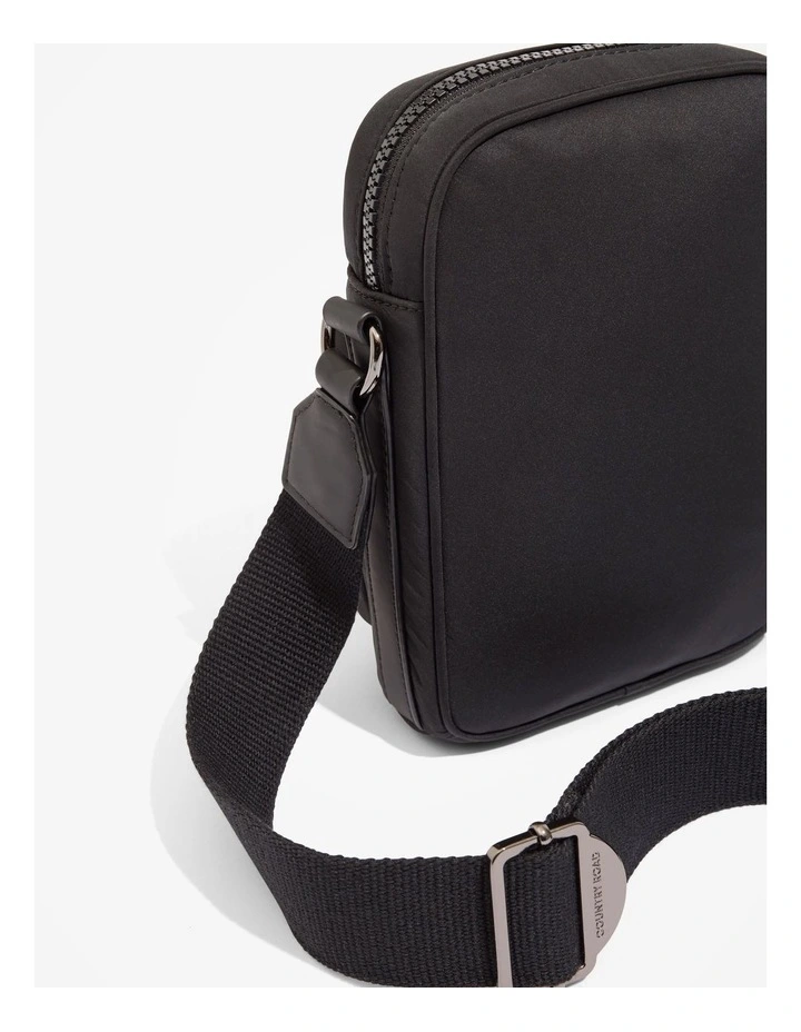 Recycled Polyester Crossbody Bag in Black image 3
