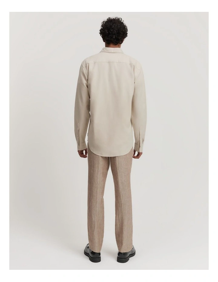 Brushed Twill Shirt in Oat Milk image 4