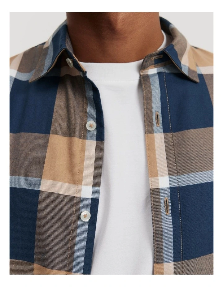 Flannel Check Shirt in Walnut image 3