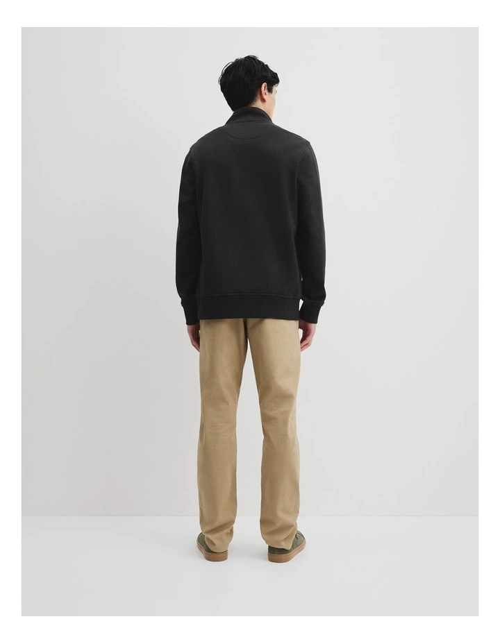 Verified Australian Cotton Half Zip Heritage Sweater in Black Multi image 4