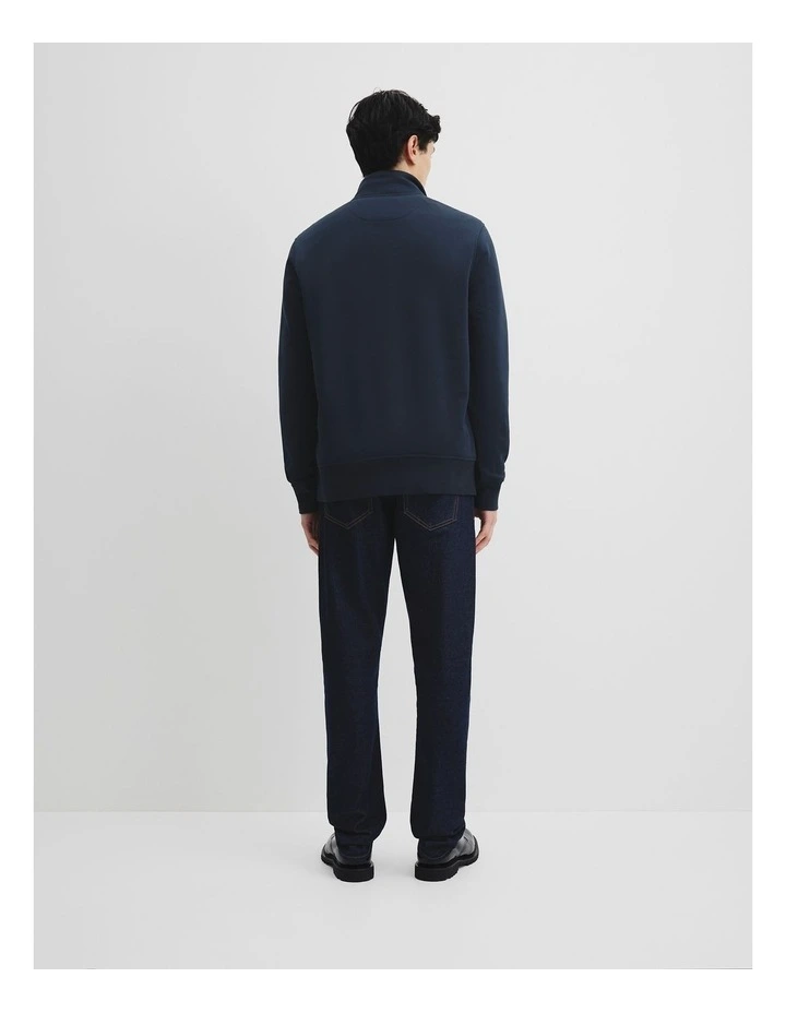 Half Zip Heritage Sweat in Dark Navy Multi image 4