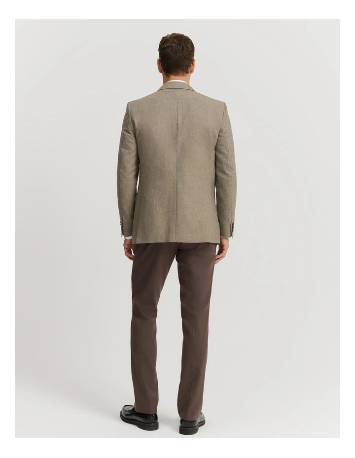 Regular Fit Cotton Wool Puppytooth Blazer in Stone image 4