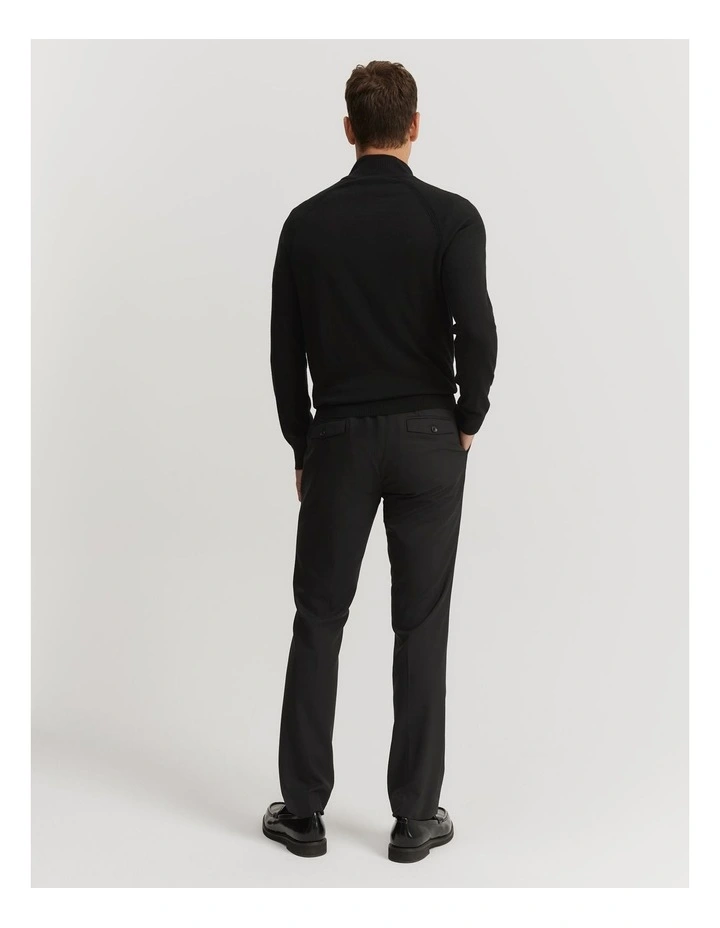 Australian Merino Half Zip Knit in Black image 4