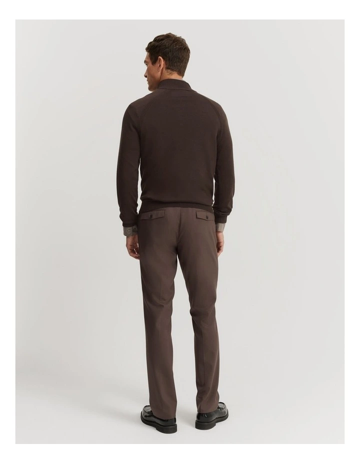 Australian Merino Half Zip Knit in Chocolate image 4