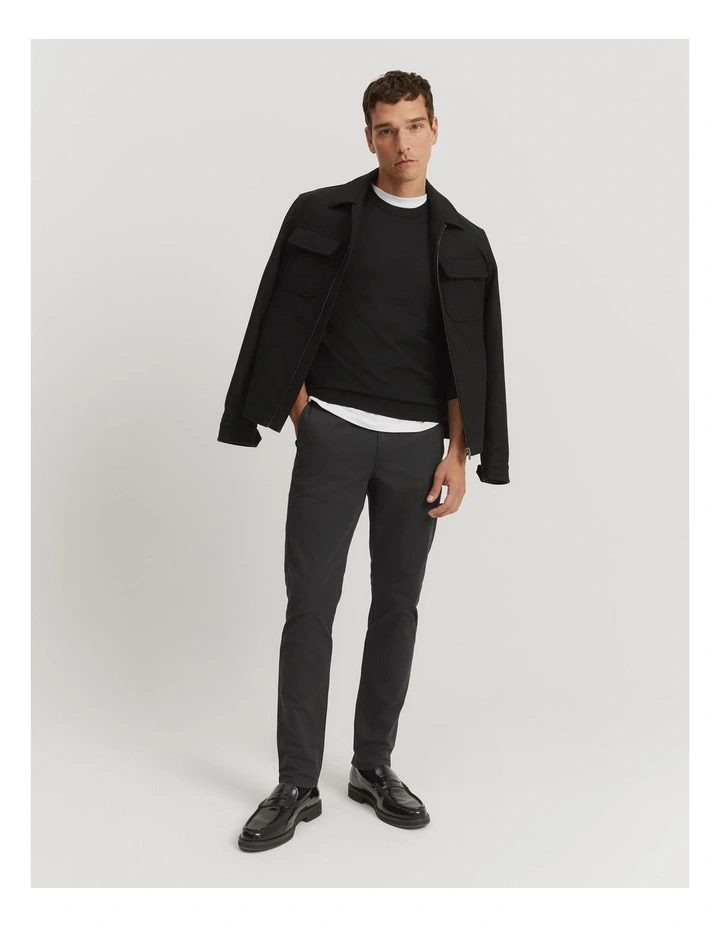 Australian Merino Crew Knit in Black image 3
