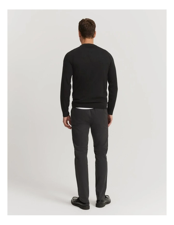 Australian Merino Crew Knit in Black image 4