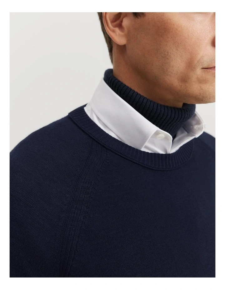 Australian Merino Crew Knit in Navy image 2