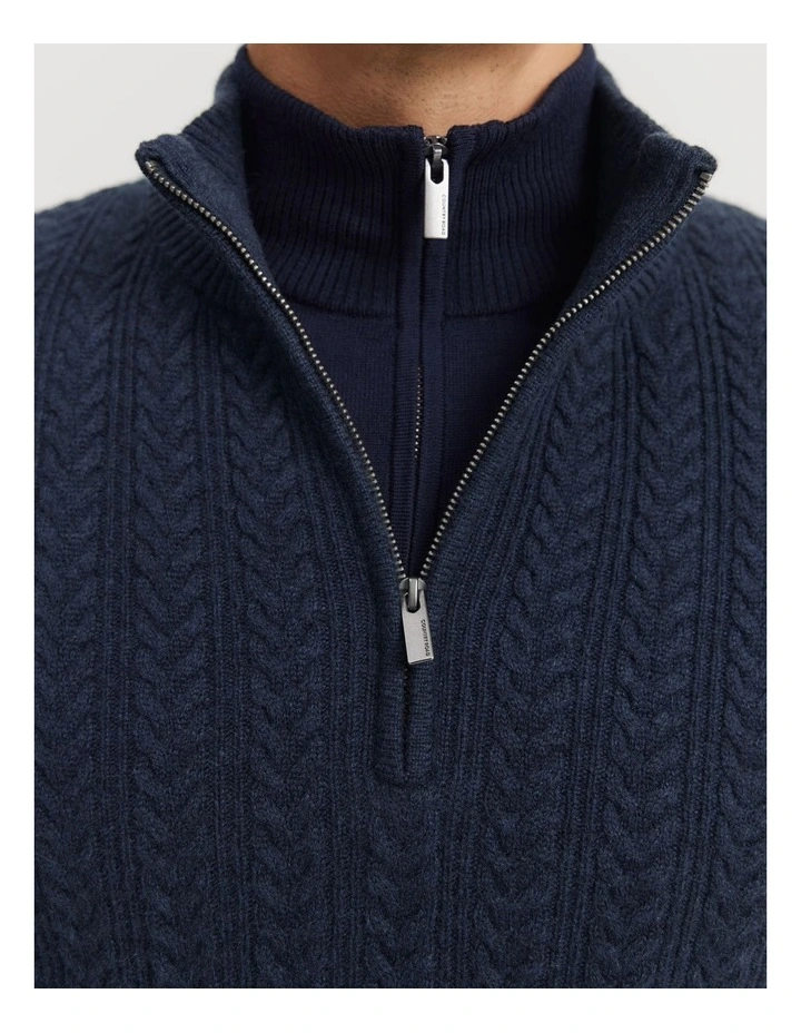 CC 26 Knit Cardigan Navy Blue Wool Cashmere 785151