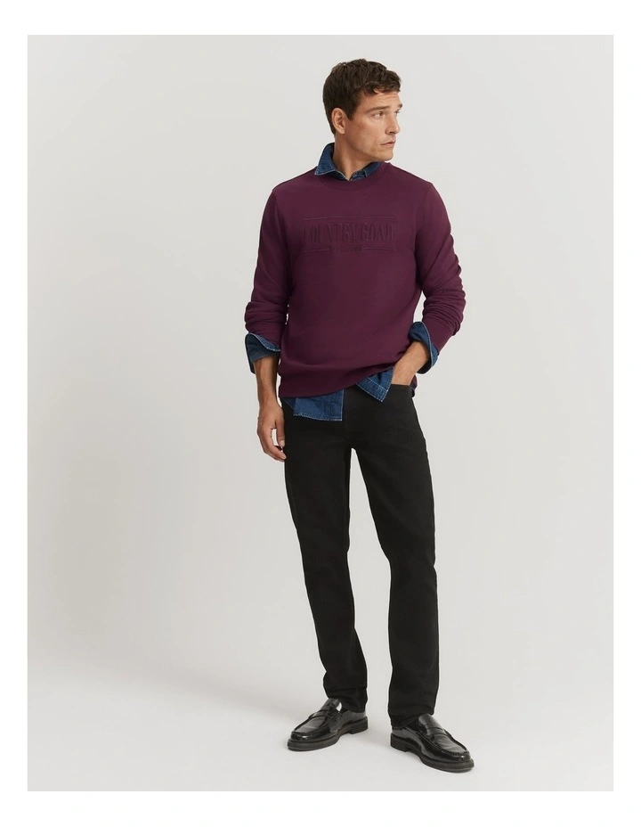Verified Australian Cotton Heritage Sweat in Plum image 3