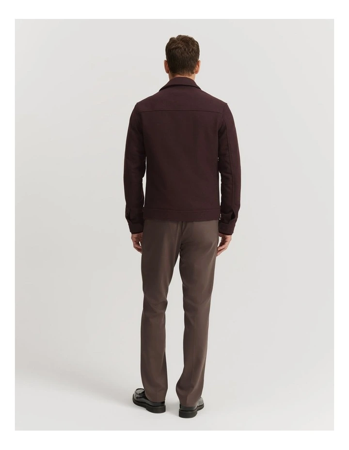 Recycled Wool Blend Shirt Jacket in Garnet image 4