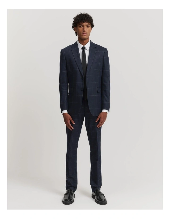 Cotton Wool Check Blazer in Navy image 2