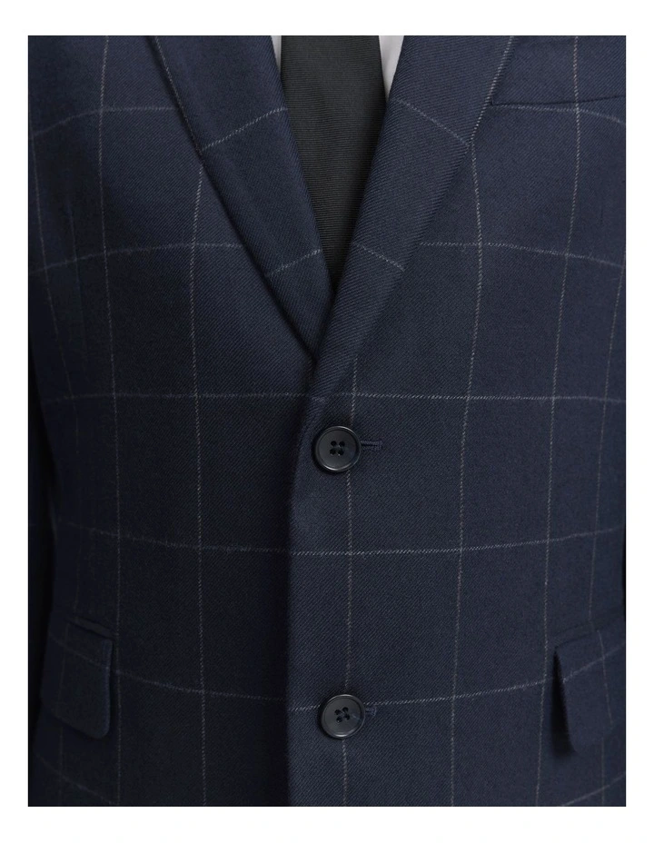Cotton Wool Check Blazer in Navy image 3