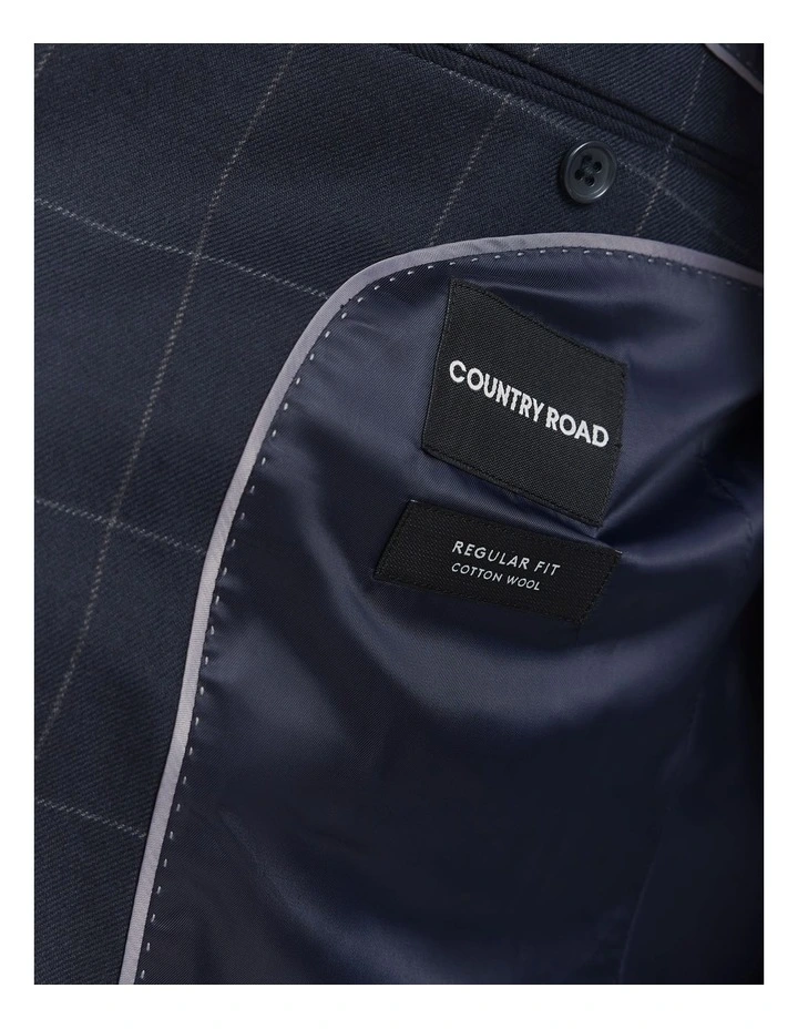 Cotton Wool Check Blazer in Navy image 5