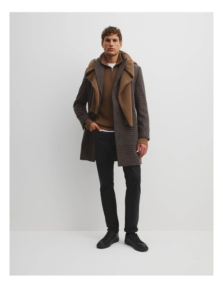 Australian Wool Shawl Collar Knit Sweater in Amber image 3