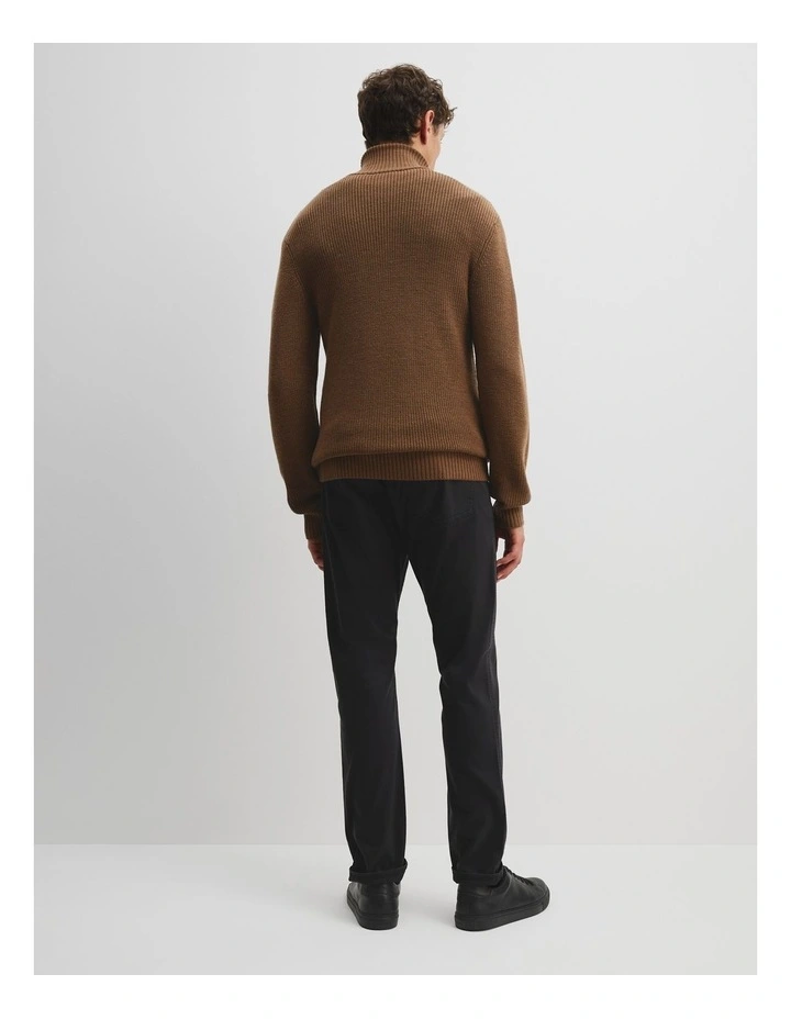 Australian Wool Shawl Collar Knit Sweater in Amber image 4