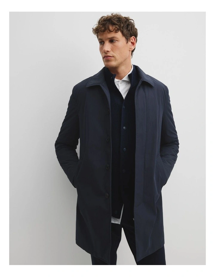 Technical Car Coat in Navy image 2