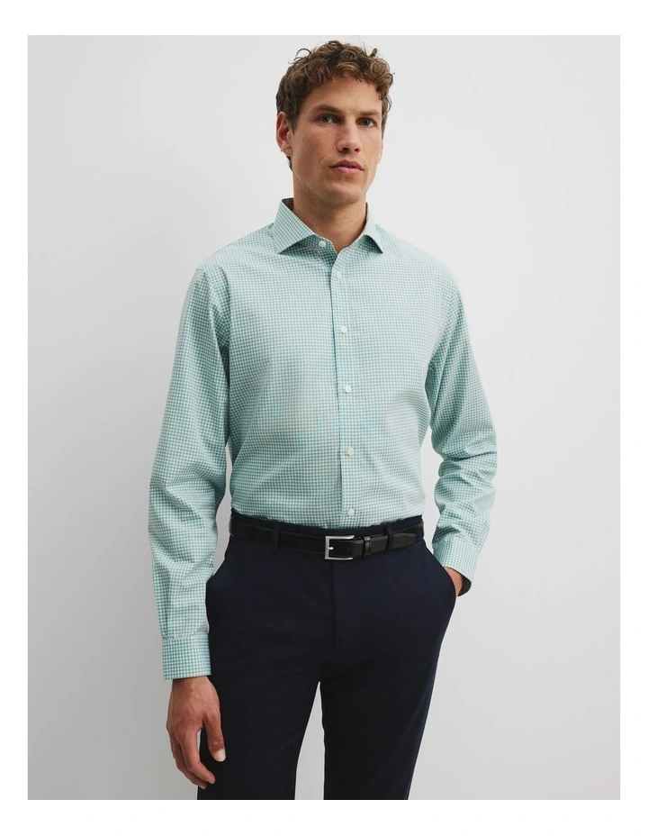 Regular Fit Check Travel Shirt in Blue Multi image 1