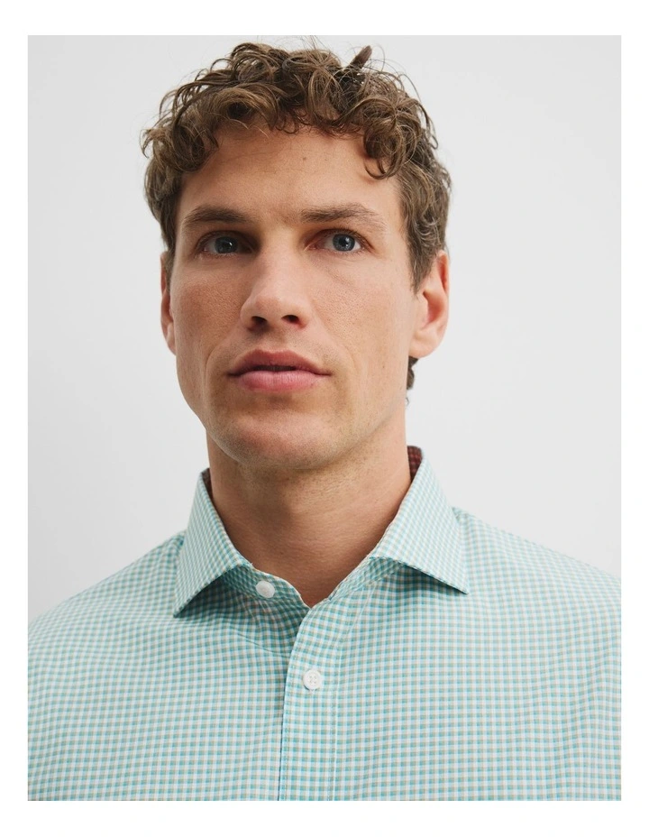 Regular Fit Check Travel Shirt in Blue Multi image 2