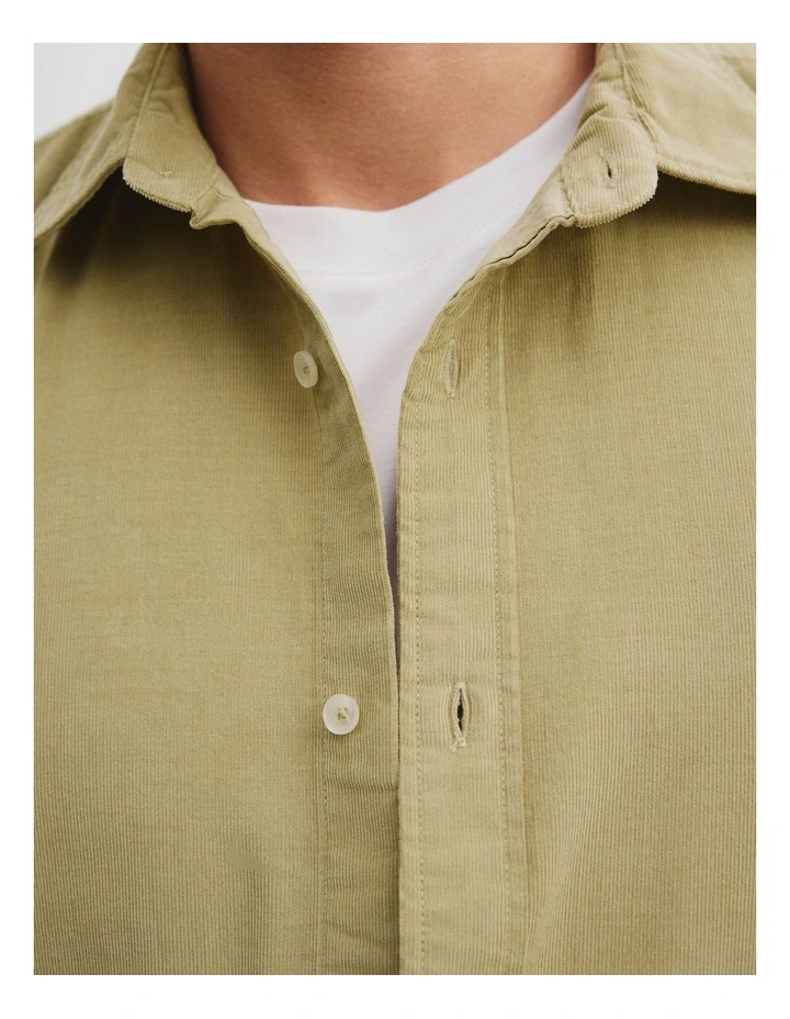 Regular Fit Corduroy Shirt in Pistachio image 2