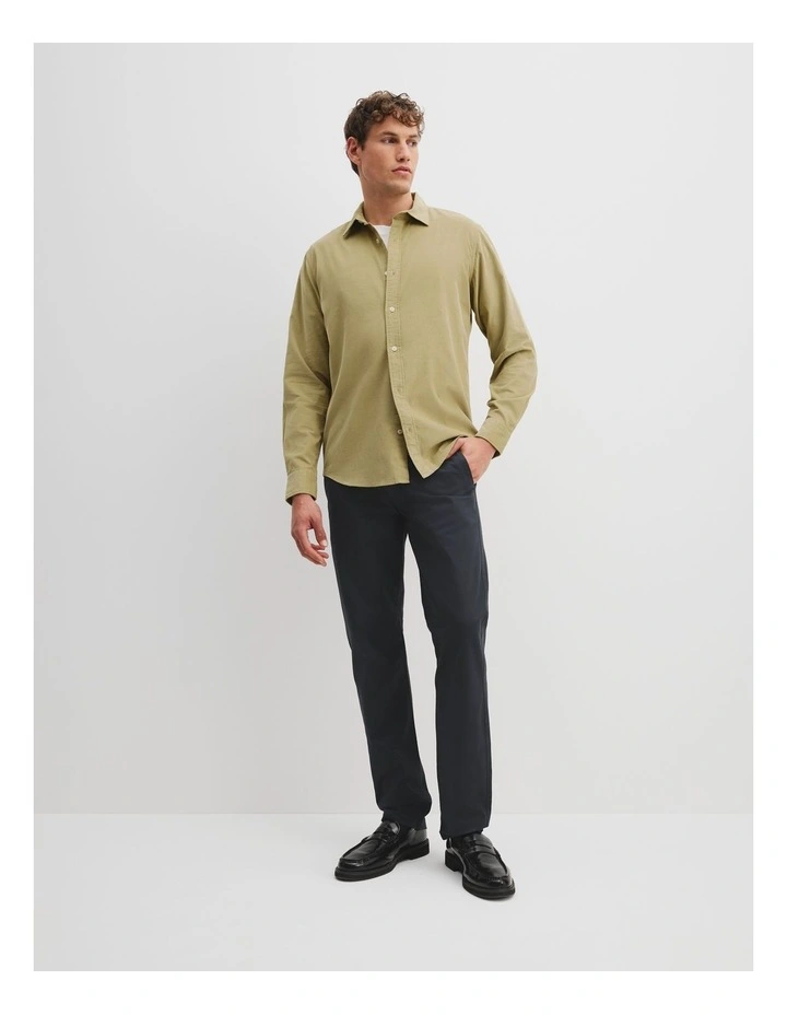 Regular Fit Corduroy Shirt in Pistachio image 3
