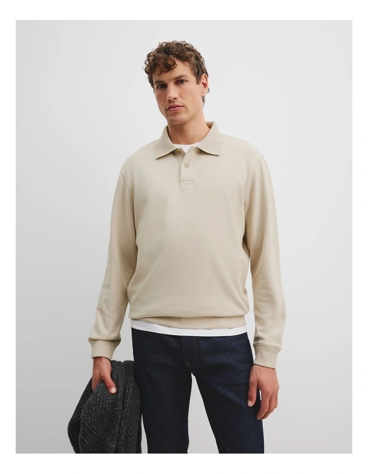 Cotton Polo Sweat in Clay image 2
