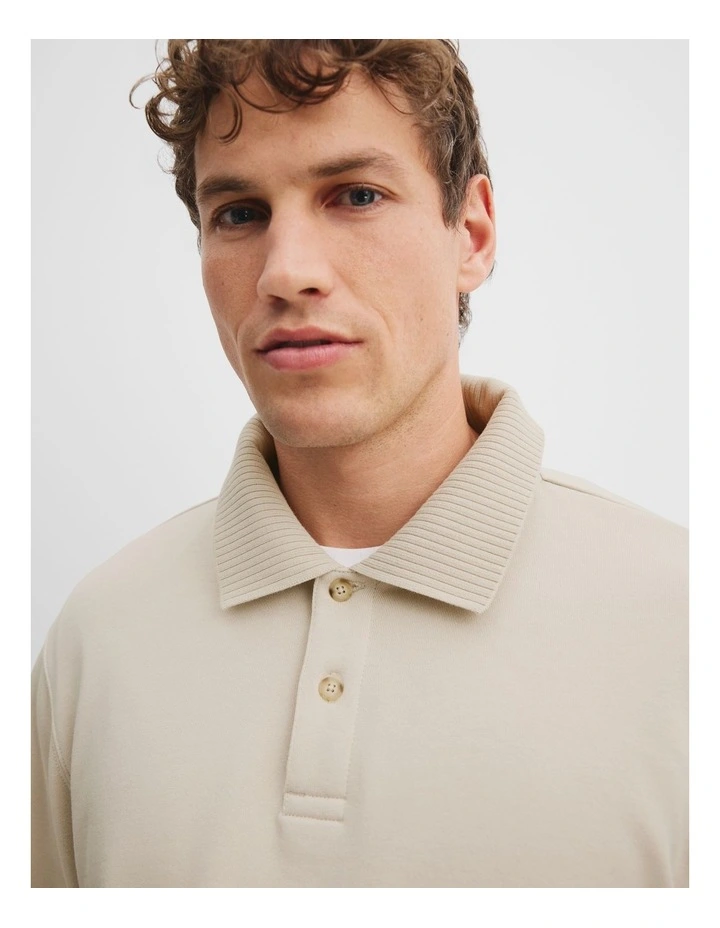 Cotton Polo Sweat in Clay image 3