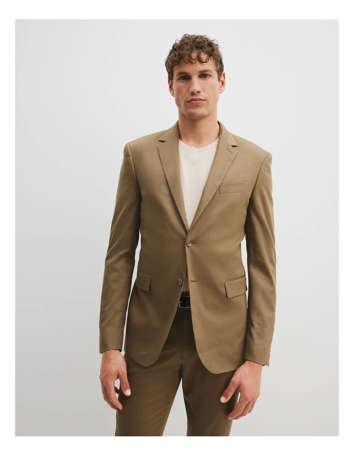Regular Fit Lyocell Blend Jacket in Mushroom image 1