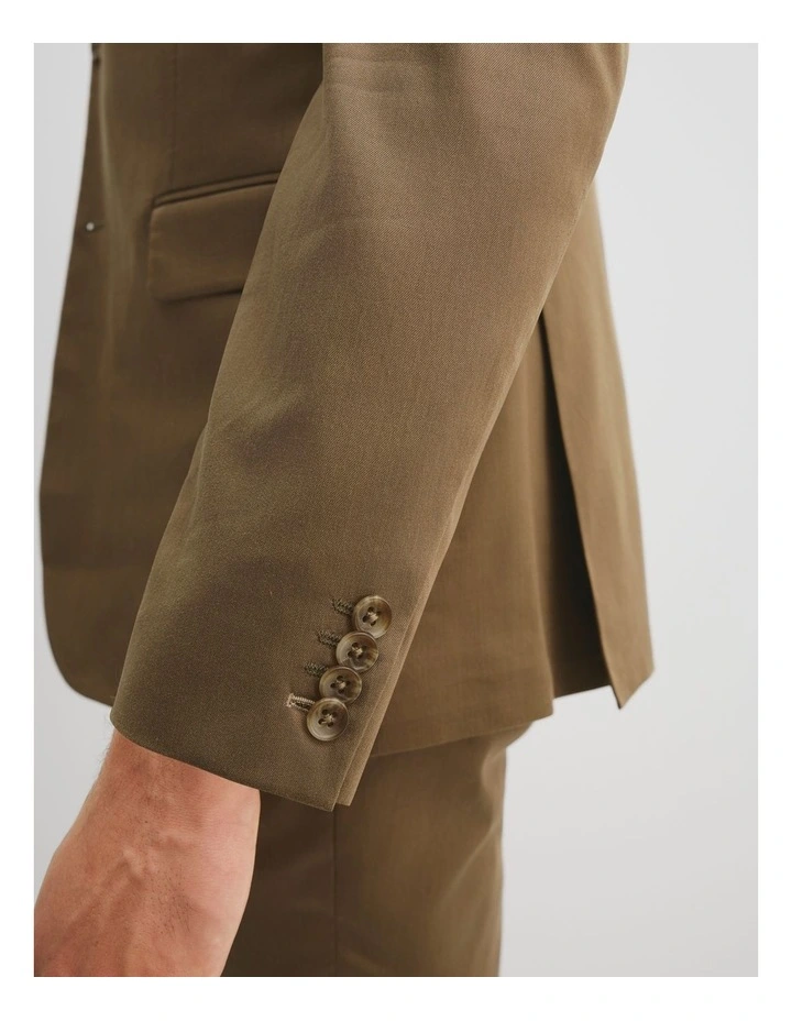 Regular Fit Lyocell Blend Jacket in Mushroom image 4