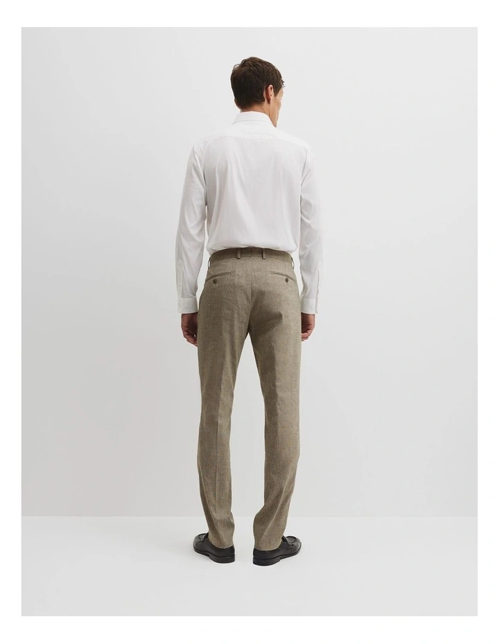 Linen Blend Stretch Pant in Green image 4