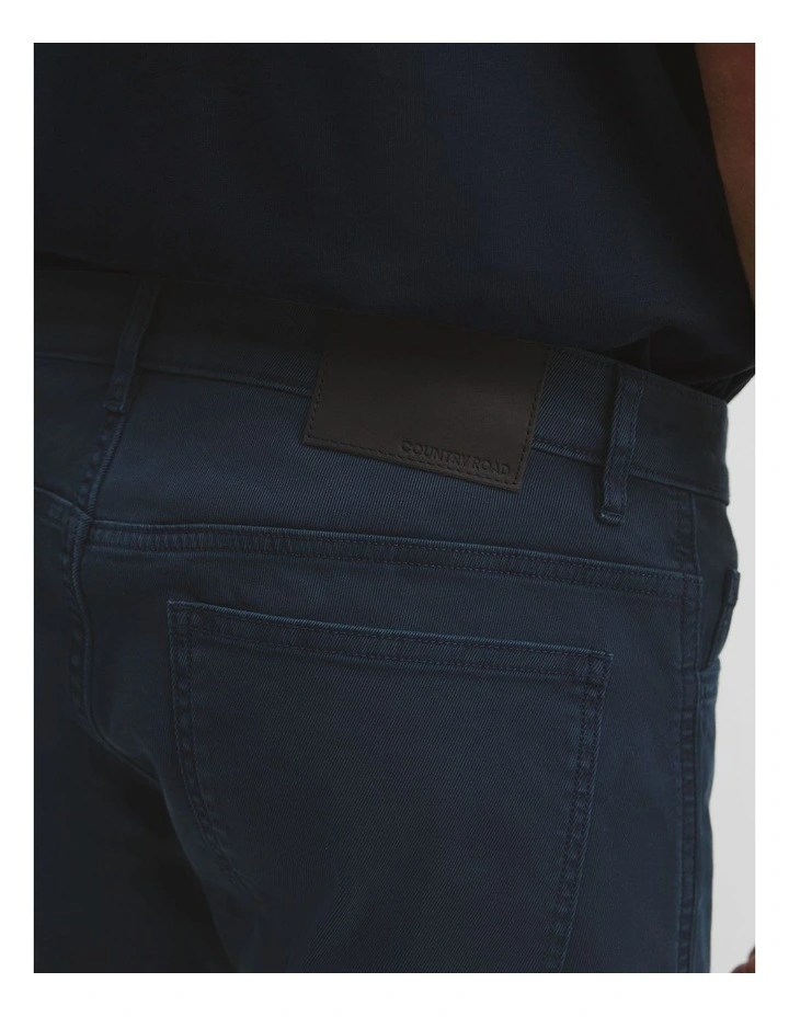 Cotton Garment Dyed Twill Five Pocket Pant in Washed Navy image 3