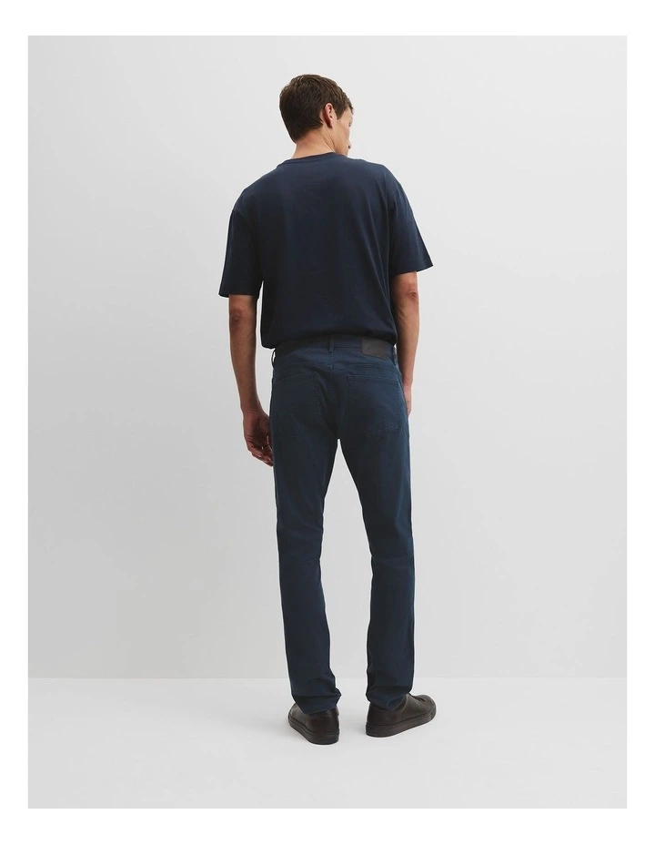 Cotton Garment Dyed Twill Five Pocket Pant in Washed Navy image 4