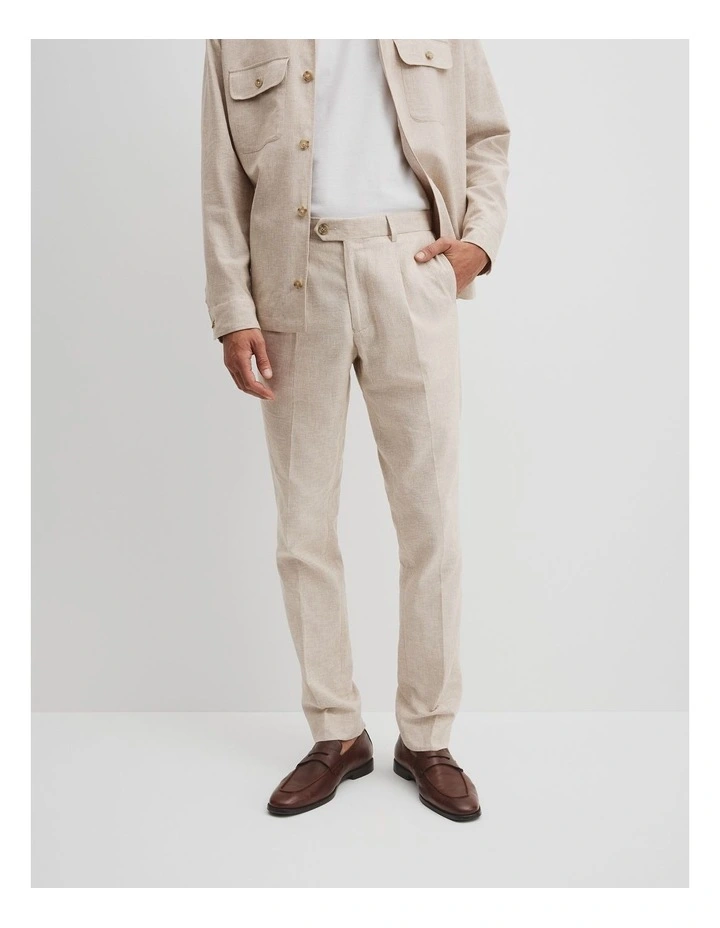 Linen Pinstripe Pant in Natural image 2